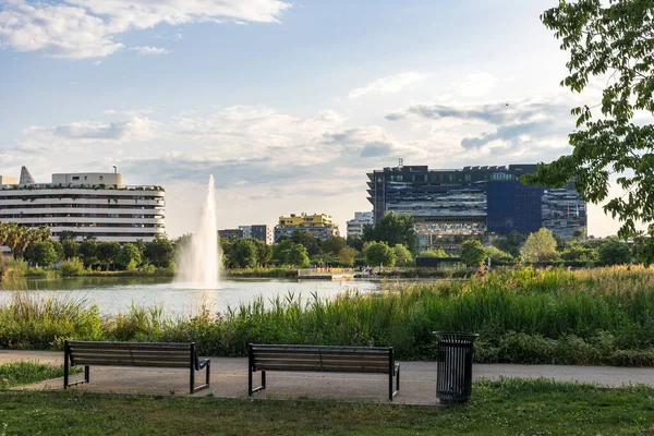 stock image Urban landscape around Bassin Jacques Coeur in the Port-Marianne district in Montpellier