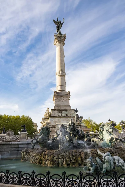 Vista General Del Monumento Los Girondinos Place Des Quinconces Burdeos — Foto de Stock