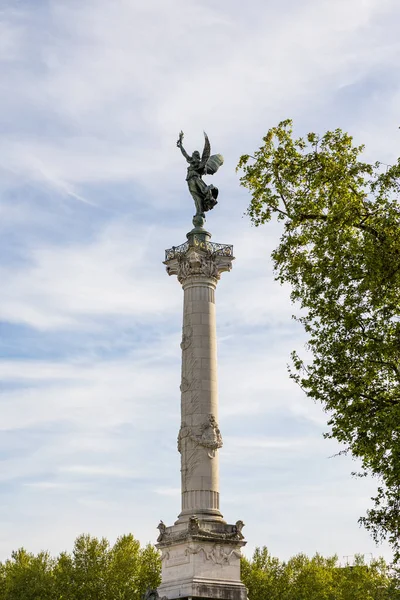 Estatua Parte Superior Columna Del Monumento Aux Girondins Place Des — Foto de Stock