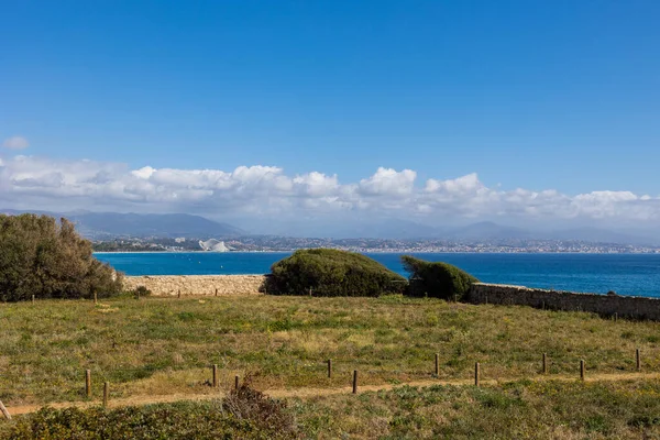 Panorama Kust Naar Nice Vanaf Het Fort Carre Pad Antibes — Stockfoto