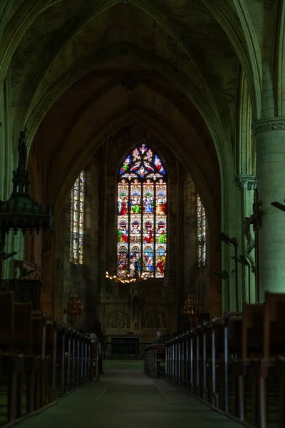 Внутренний Вид Коллегиальную Церковь Святого Эмилиона — стоковое фото