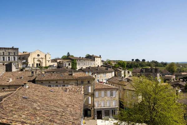 Utsikt Över Staden Saint Emilion Från Place Clocher — Stockfoto