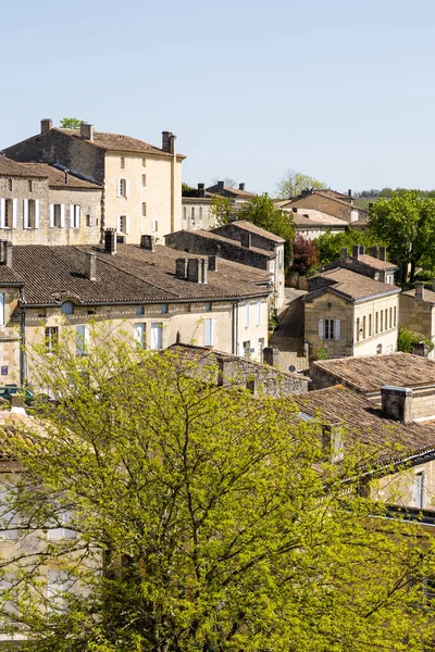 Utsikt Över Staden Saint Emilion Från Place Clocher — Stockfoto