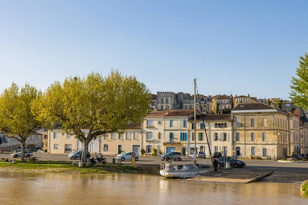 Utsikt Över Centrum Bourg Från Pir Dordogne Floden — Stockfoto