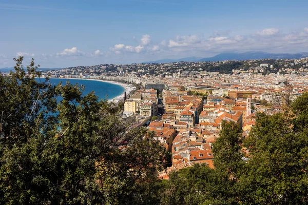 Panorama Del Centro Storico Nizza Del Mediterraneo Dalle Vette Della — Foto Stock