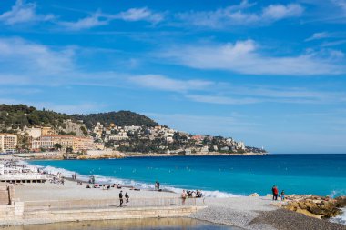 Deniz cephesi Jardin Albert 1 'den Nice' deki Mont Boron 'a