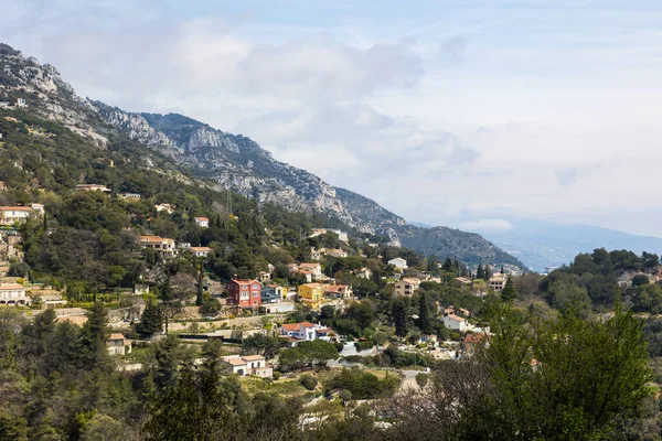 stock image Villas on the mountainside between La Turbie and Beausoleil, on the heights of Monaco