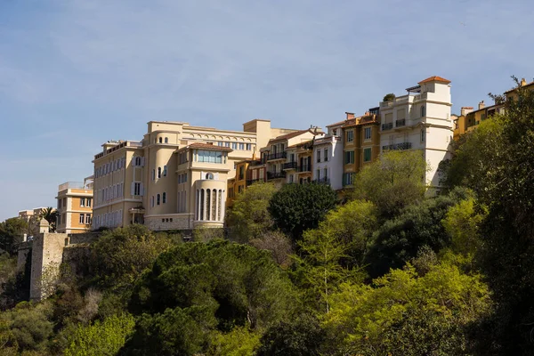 Buildings on the edge of the ramparts of the Rock of Monaco
