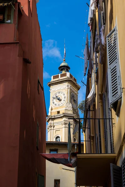 stock image Tour Saint-Francois from an alley in Vieux Nice District