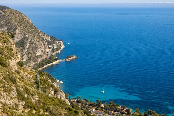 stock image View from the slopes of Mont Bastide on Isoletta, a small island in crystal clear waters near Eze-Bord-de-Mer