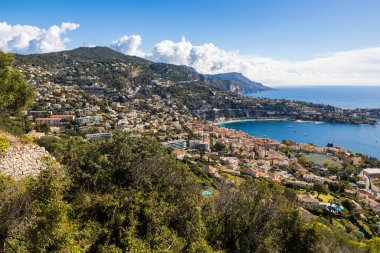 Nice 'deki Mont Alban Kalesi' nden Villefranche-sur-Mer Roadstead Panoraması