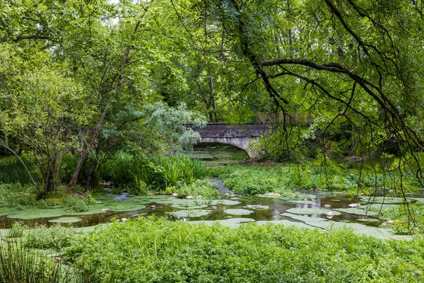 stock image Gue du Lez, a sensitive, green area of the river, near the Domaine de Restinclieres in Prades-le-Lez