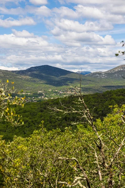 stock image Mountains towards the Gorges de la Vis from Mont Agones