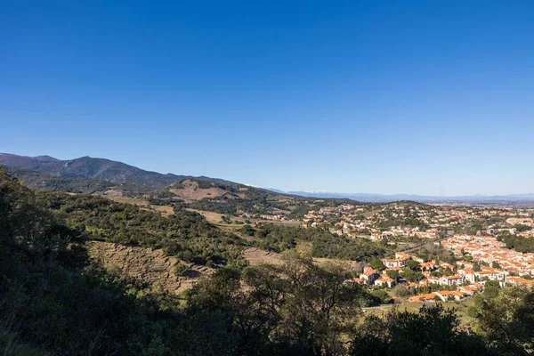 Collioure 'daki Alberes Dağları' nın manzarası.