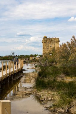 Saint-Laurent-d 'Aigouze' daki Carbonniere turu. Gard Petite Camargue 'ın en önemli parçası.