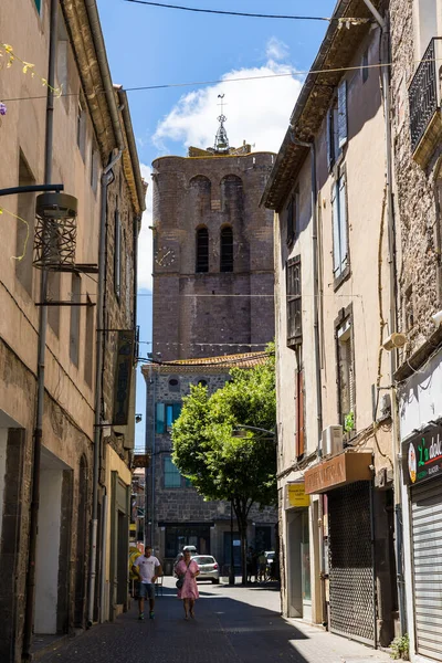 Horore Muratet Street Agde Saint Etienne Cathedral 의검은 화산암 — 스톡 사진