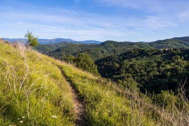 Sümer 'deki Col de l' Agas 'a giden yol Cevennes' in güneyinde.