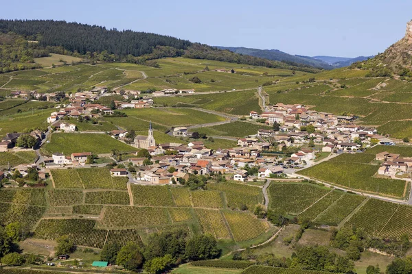 Vergisson köyü, Burgundy 'deki Pouilly-Fuisse adasının üzüm bağları arasında.