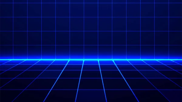 Abstraktní Pozadí Modrými Bílými Neonovými Světly — Stockový vektor
