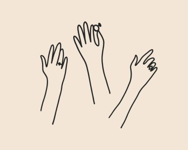 Çizgi romanları çiftin el çizimleri izole edildi. Aile birlikte karalama çizimi. Yüzüklü, tuhaf evlilik elleri. Vektör özet çizimi