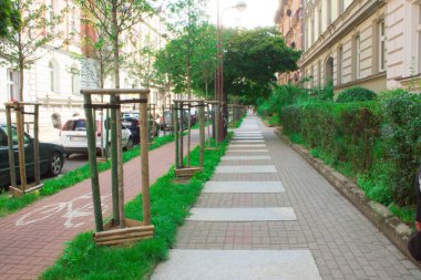 Güzel şehir sokakları. Güzel şehir. Arkaplan.