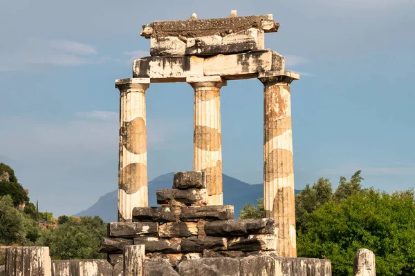 Oude Griekse Beschaving Architectuur Van Athena Tempel Delphi Griekenland — Stockfoto