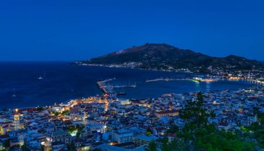 Yunanistan 'daki Zakynthos adası. Bochali köyünden görüntü.