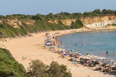 Yunanistan 'ın Zakynthos kentindeki Gerakas plajı. Turistik bir yer..