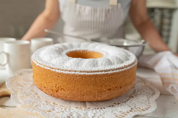 Bundt Cake Gugelhupf Vers Zelfgebakken Gebakken Bakken Achtergrond Keuken Stockfoto