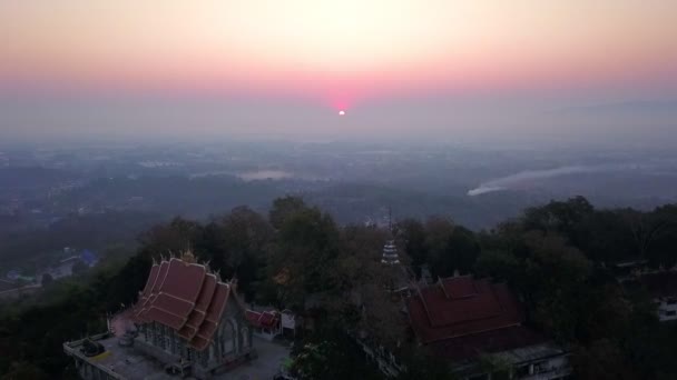 Sunrise Wat Phra Doi Khao Khwai Temple Chiang Rai Thailand — Wideo stockowe