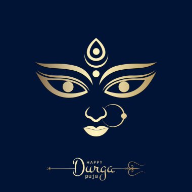 durga face illustration for durga puja festival clipart