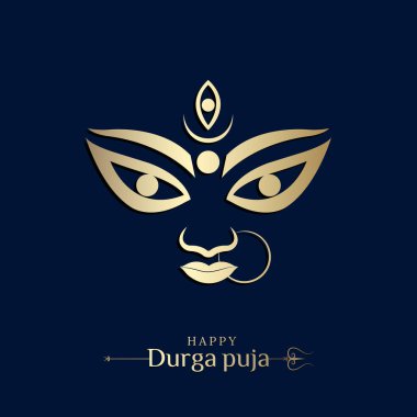 Durga puja festivali için durga çizimi