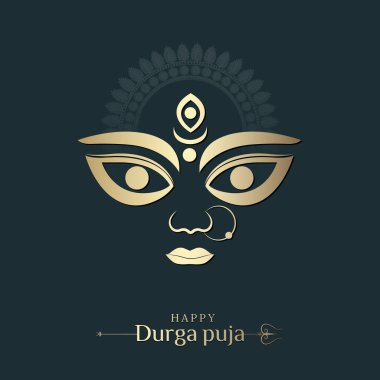 Durga puja festivali için durga çizimi