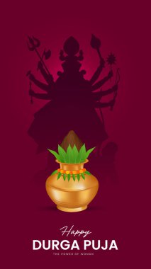 Durga Face in Happy Durga Puja, Dussehra, and Navratri Celebration Concept for Web Banner, Poster, Social Media Post, and Flyer Advertising clipart