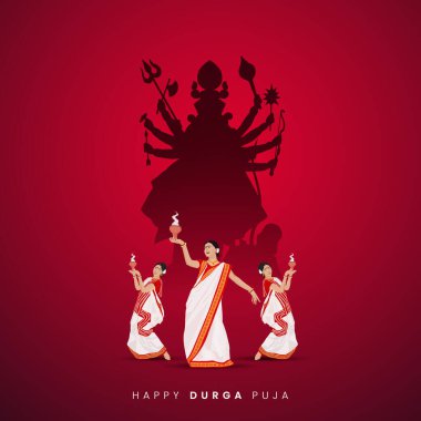 Durga Face in Happy Durga Puja, Dussehra, and Navratri Celebration Concept for Web Banner, Poster, Social Media Post, and Flyer Advertising