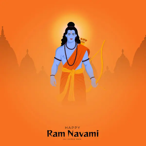 stock vector Happy Ram Navami festival of India Social Media Post