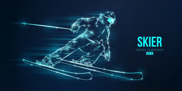 Silhueta Abstrata Esqui Fundo Azul Esquiador Fazer Truque Esculpir Ilustração —  Vetores de Stock