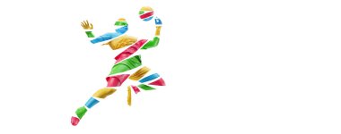 Abstract silhouette of football soccer player man in action isolated white background.