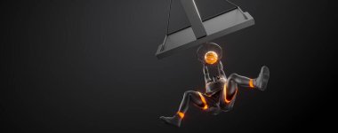 Eylemdeki bir basketbolcunun soyut silüeti siyah arka planda izole edilmiş..