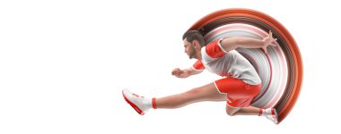 Realistic silhouette of a running athlete on white background. Runner man are running sprint or marathon. illustration