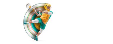 Realistic silhouette of a lacrosse player on white background. Lacrosse player man are throws the ball.