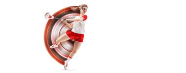 Realistic silhouette of a lacrosse player on white background. Lacrosse player man are throws the ball.