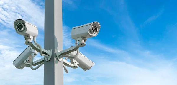 Cctv Système Surveillance Caméra Sécurité Extérieur Public — Photo