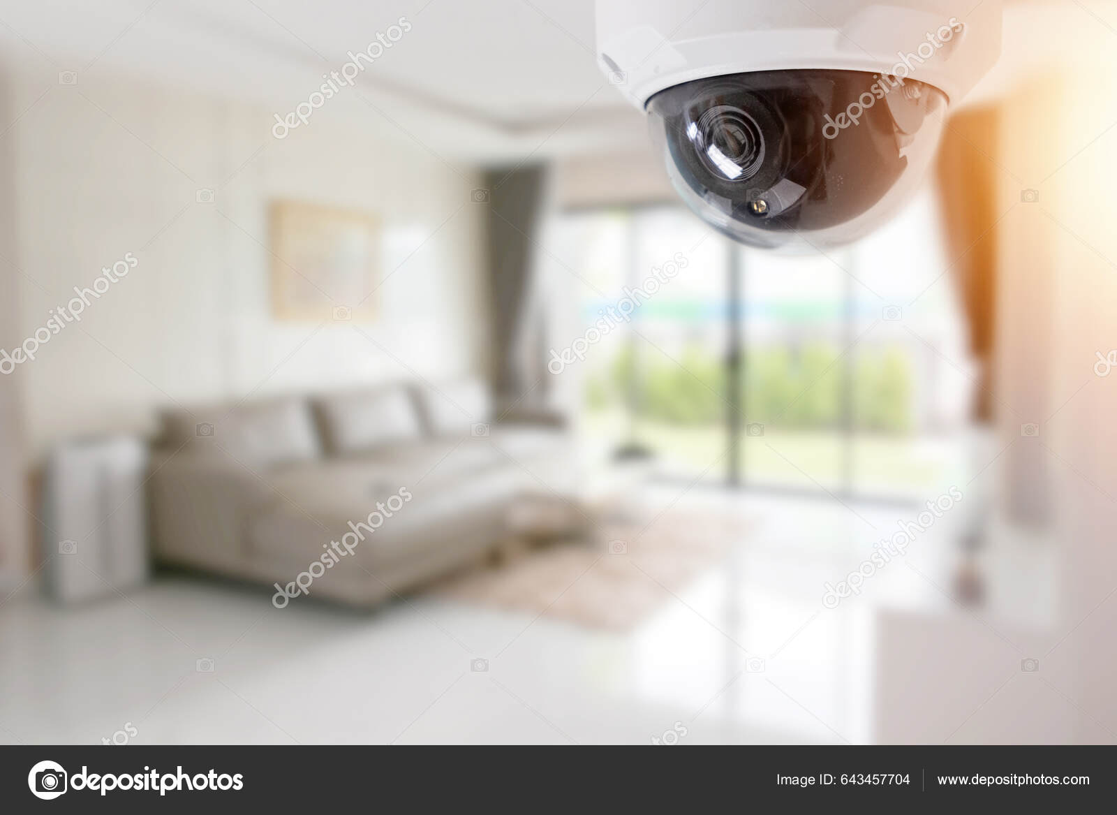 Living Room Interior Comfortable Sofa View Cctv Security Camera