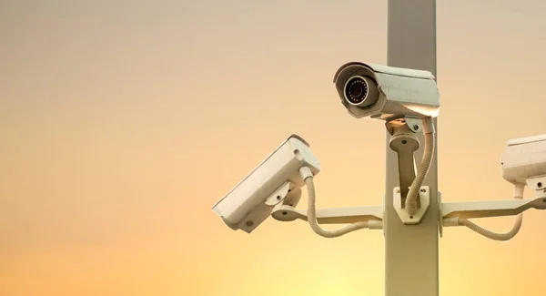 Övervakning Övervakningskameror Utomhus Offentlig — Stockfoto