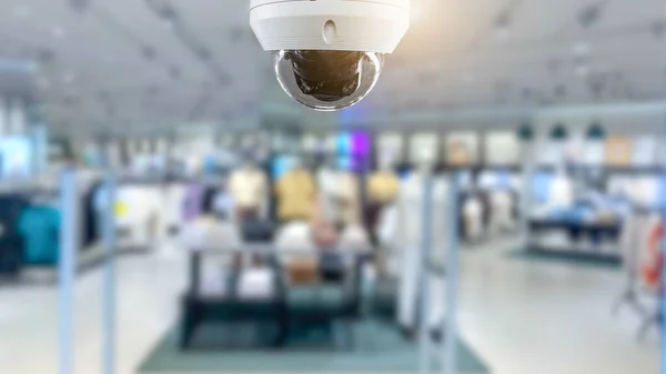 Cctv Security Panorama Shop Store Blurry Background Stock Photo