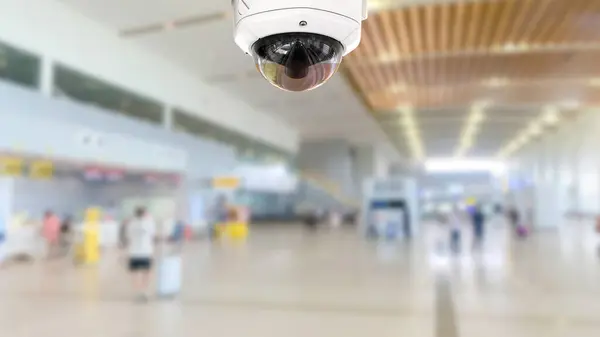 Nagranie Kamer Ochrony Wewnątrz Terminalu Lotniska Różnych Zabezpieczeń Wewnętrznych — Zdjęcie stockowe