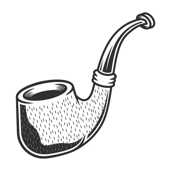 Yanan Tütüne Uygun Ahşap Desenli Sigara Piposu Çentik Vintage Monokrom — Stok fotoğraf