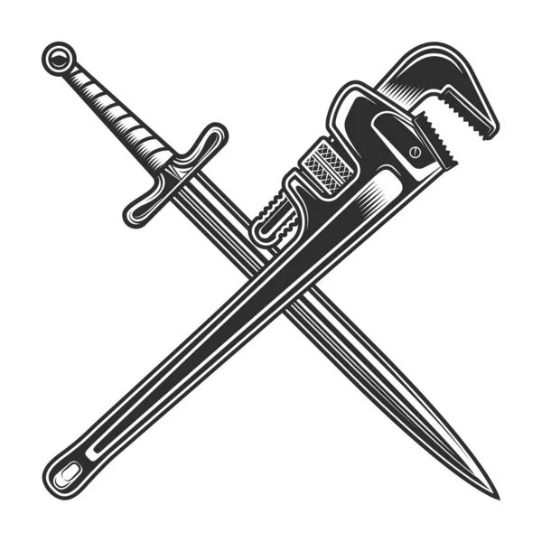 Oldtimer Schwert Und Karosseriebau Mechaniker Schraubenschlüssel Reparaturwerkzeug Oder Bauschlüssel Für — Stockfoto
