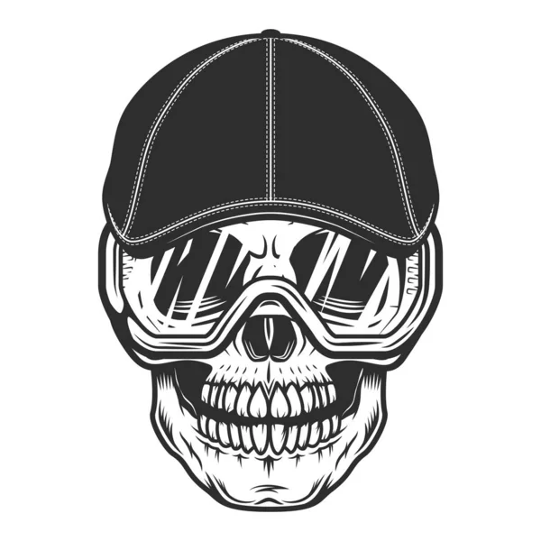 Cráneo Construcción Seguridad Las Gafas Gángster Gatsby Tweed Sombrero Plana — Archivo Imágenes Vectoriales